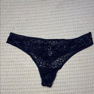 Lace Thong in Dark Blue